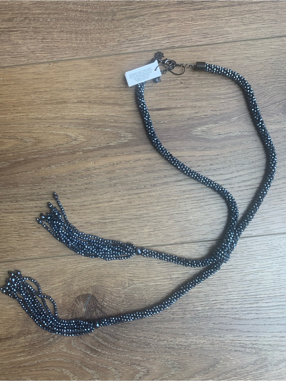 White House Black Market Blue Beaded Tassel Necklace - NWT